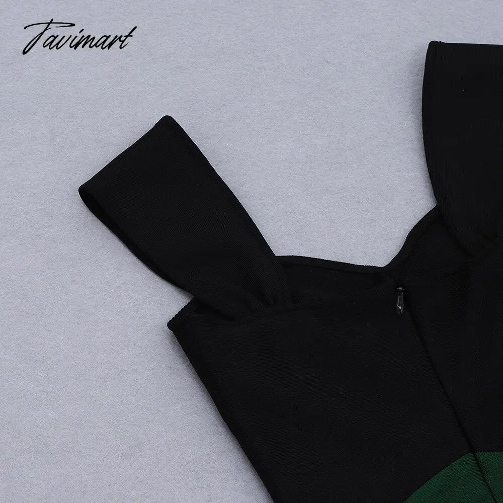 New Arrival Bodycon Bandages Dress Women Patchwork Sexy Spaghetti Strap Club Celebrity Party Elegant Clothes