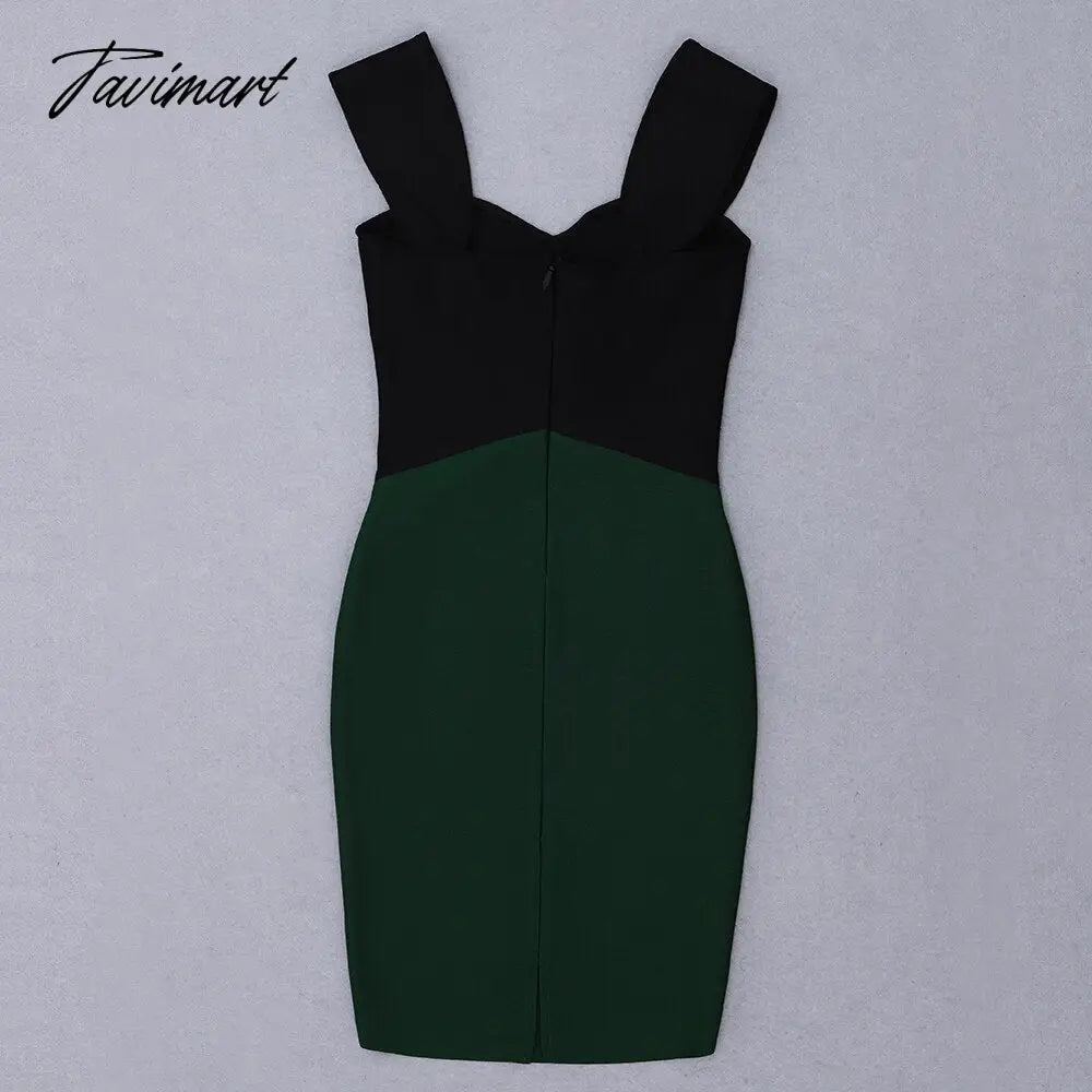 New Arrival Bodycon Bandages Dress Women Patchwork Sexy Spaghetti Strap Club Celebrity Party Elegant Clothes