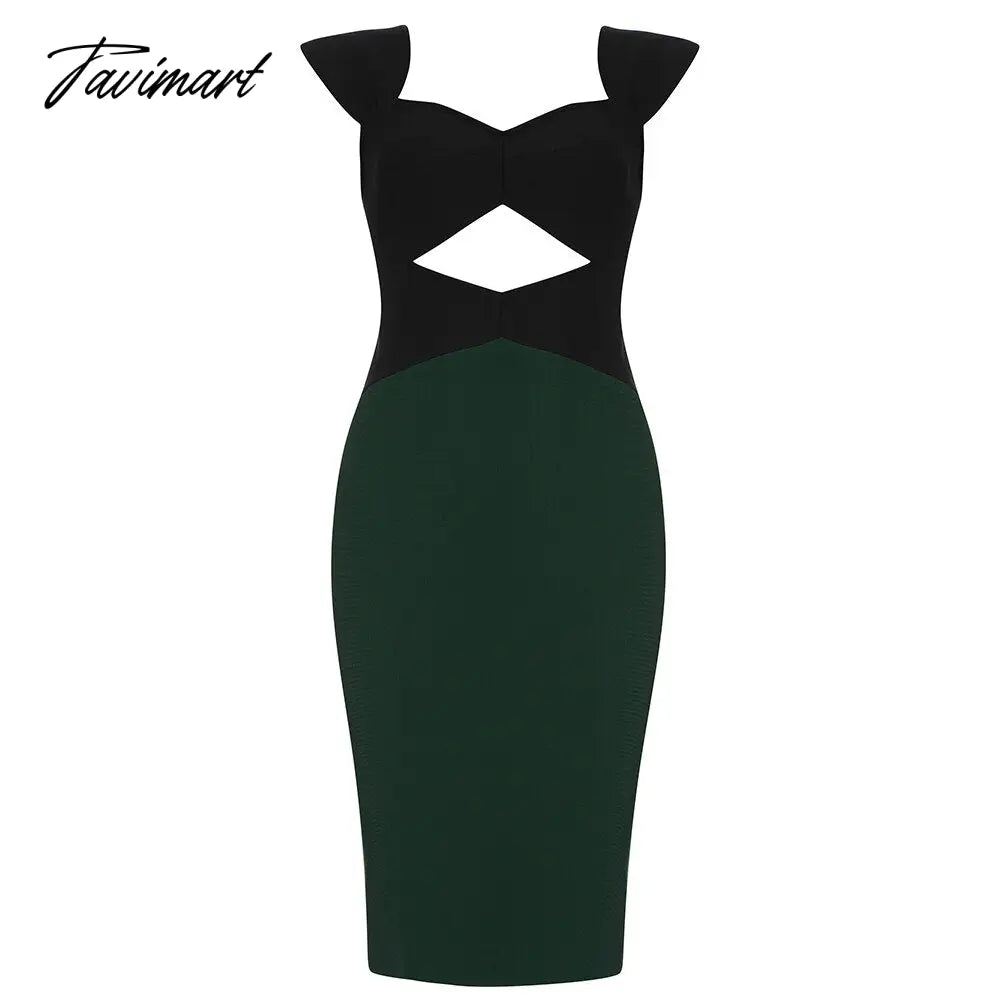 New Arrival Bodycon Bandages Dress Women Patchwork Sexy Spaghetti Strap Club Celebrity Party Elegant Clothes