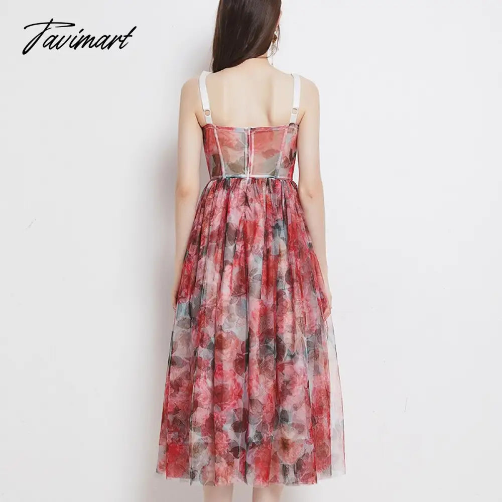 New Fashion Temperament Summer High-end Vacation Vestidos Women's V-neck Sexy Corset Midi Dress with Waist Strap GL080