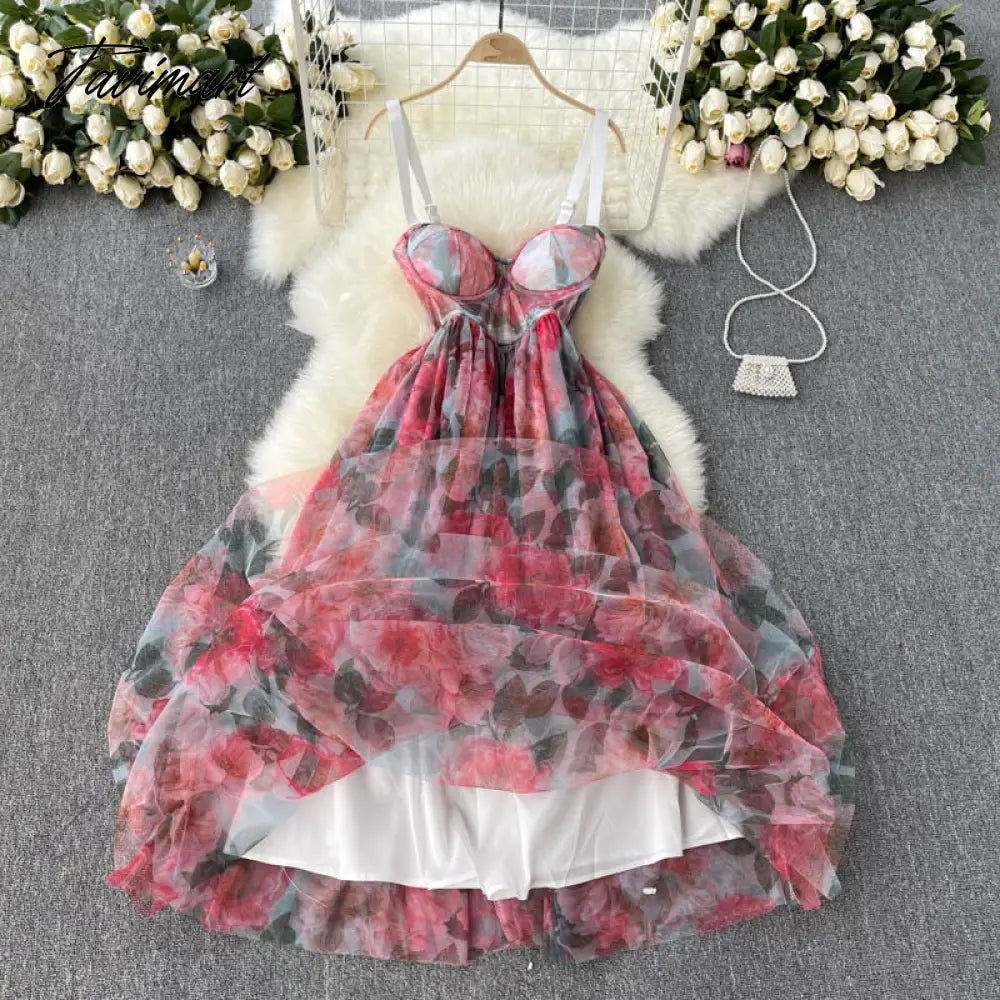 New Fashion Temperament Summer High-end Vacation Vestidos Women's V-neck Sexy Corset Midi Dress with Waist Strap GL080