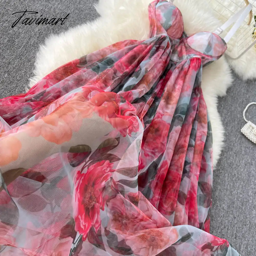 New Fashion Temperament Summer High-end Vacation Vestidos Women's V-neck Sexy Corset Midi Dress with Waist Strap GL080