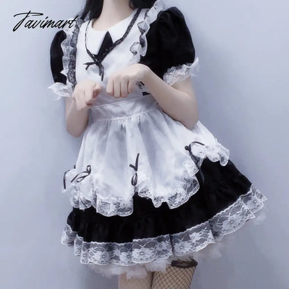 New Maid Lolita Soft Girl Sexy Lace Women Dress Black White Kawaii Japanese Girls Kawaii Clothing Cosplay Sweet Lolitas Outfit