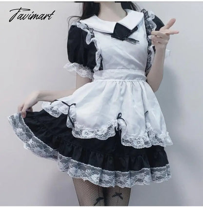New Maid Lolita Soft Girl Sexy Lace Women Dress Black White Kawaii Japanese Girls Kawaii Clothing Cosplay Sweet Lolitas Outfit