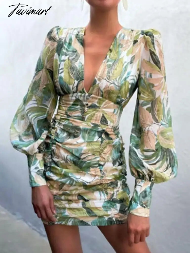New Summer Ladies Summer Dress Elegant Casual Women Pleated Skirt Floral V-Neck Bandage Dresses Dresses Women Prom Dress Party