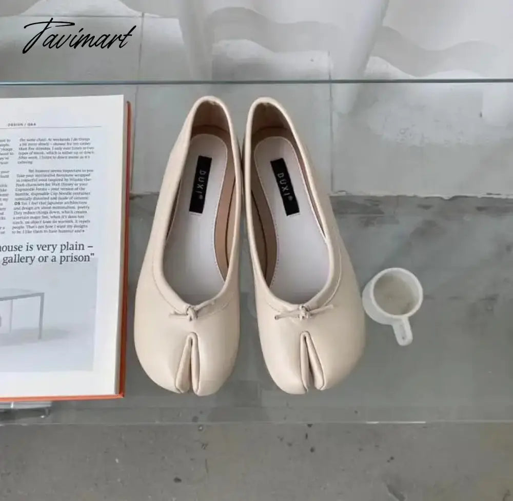 NEW Woman Microfiber Leather Comfy Flats Split Toe Slippers Soft Bottom Loafers Brief Ladies Moccasins Tabi Ninja Shoes 5 colors