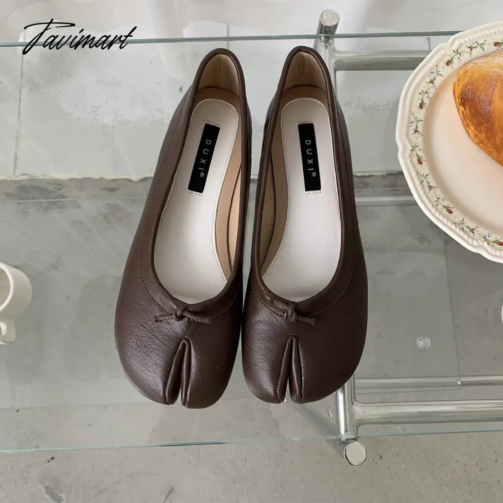 NEW Woman Microfiber Leather Comfy Flats Split Toe Slippers Soft Bottom Loafers Brief Ladies Moccasins Tabi Ninja Shoes 5 colors