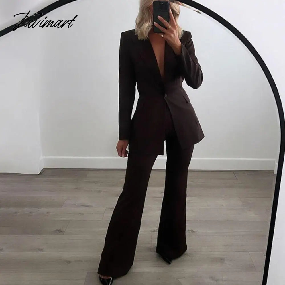 Notch Collar One Piece Of Buckle Blazer Neutral Minimalism Long Sleeve Top Vintage Office Ladies Winter Jacket Women Outerwear