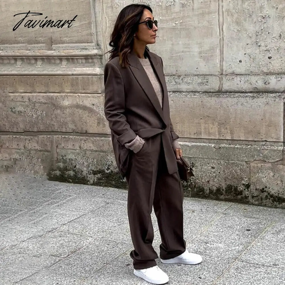 Notch Collar One Piece Of Buckle Blazer Neutral Minimalism Long Sleeve Top Vintage Office Ladies Winter Jacket Women Outerwear