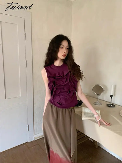 O Neck Spring Summer T-shirt Romance 3D Flower Sleeveless Vest Y2k Tops Harajuku Style Tank Top Fashion Ropa De Mujer