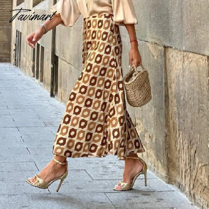 Office Lady Fashion Commute Skirt With Blouses New Elegant Boho Party Skirts Autumn Casual Women Polka Dot Print Long Skirt