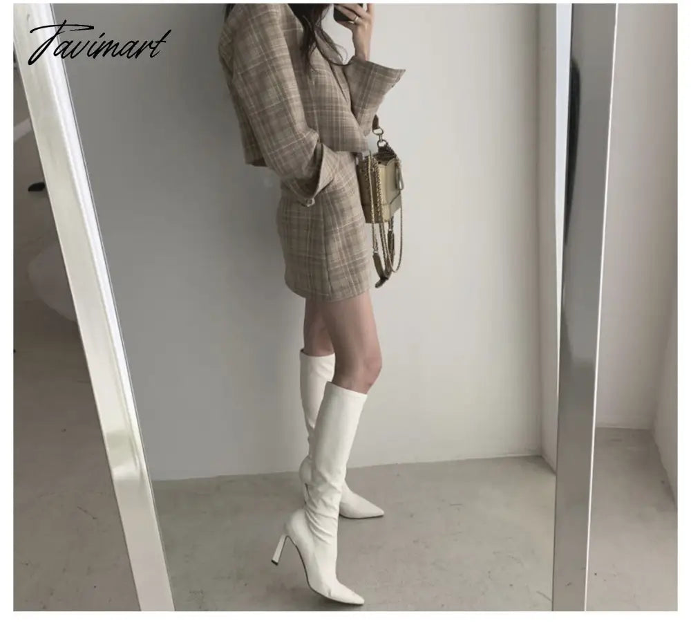 OL Office Women'S Suits Korean Chic Fashion Temperament Short Suit Jacket Skirt Two-Piece Suit Clothes For Fall Outwear