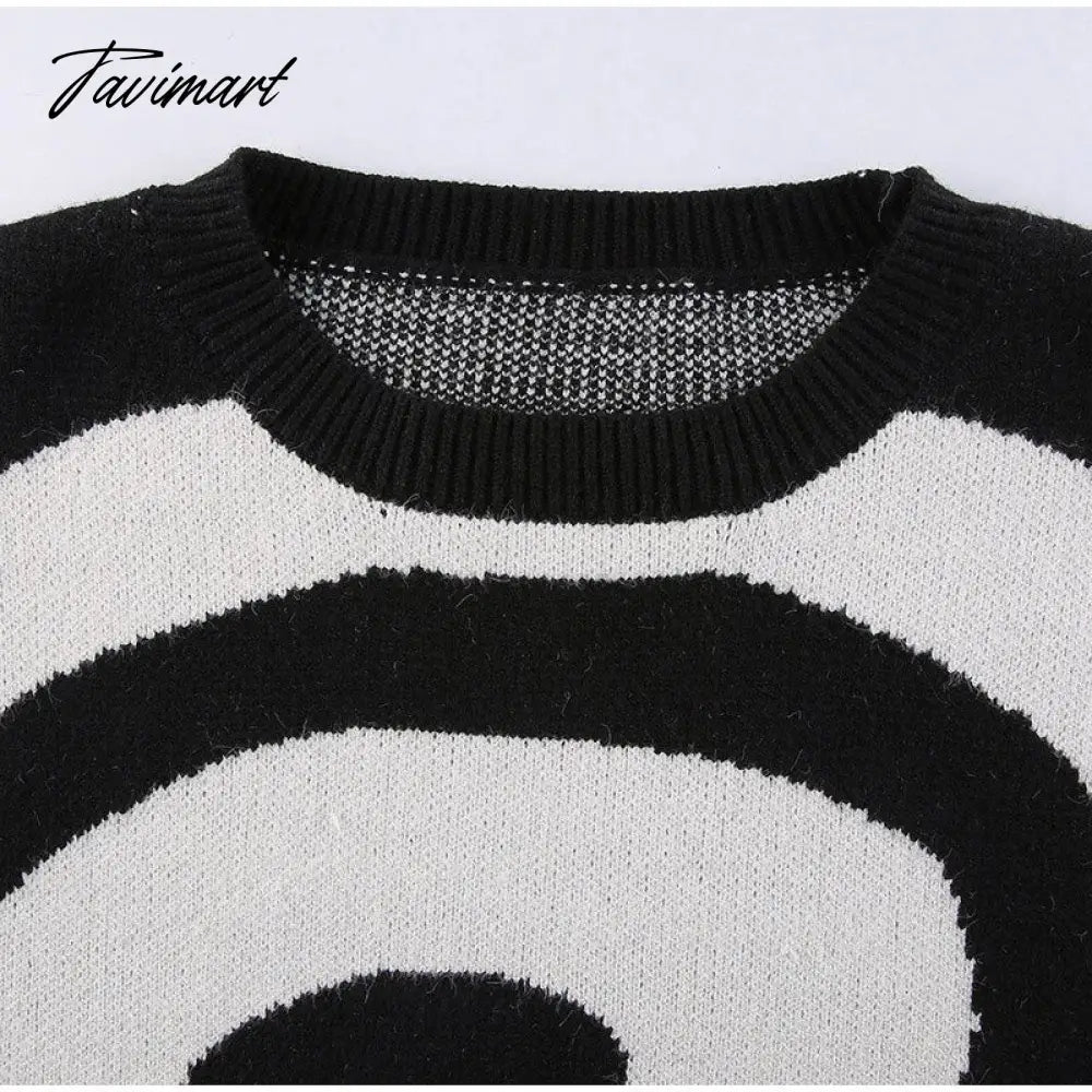 Paisley Pattern Women's Sweater O-neck Pullover Long Sleeve Knitted Female Sweaters Harajuku Autumn Winter Ladies Knitwears