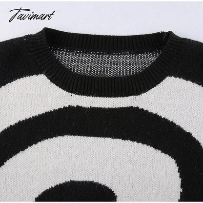 Paisley Pattern Women's Sweater O-neck Pullover Long Sleeve Knitted Female Sweaters Harajuku Autumn Winter Ladies Knitwears
