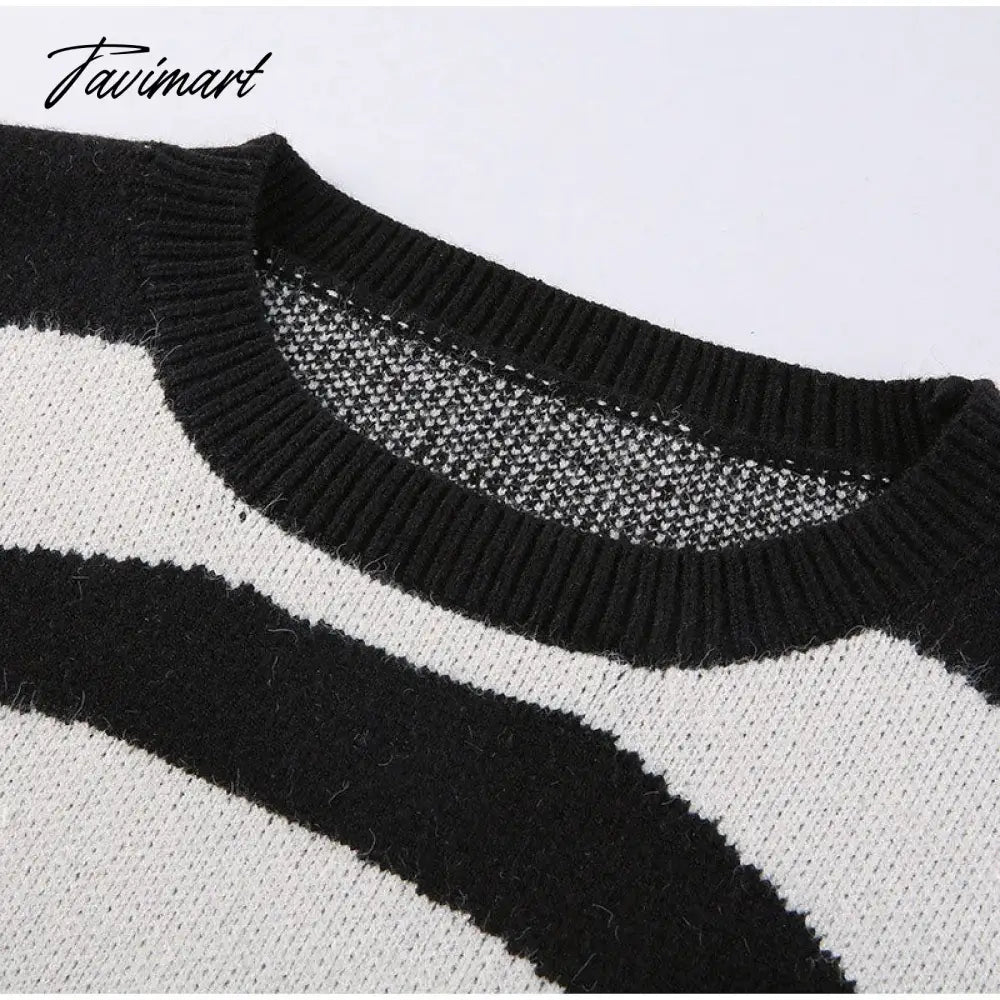Paisley Pattern Women's Sweater O-neck Pullover Long Sleeve Knitted Female Sweaters Harajuku Autumn Winter Ladies Knitwears