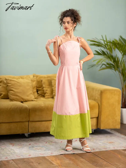 Pink Green Chiffon Sexy Slip Dress Sleeveless Summer Beach Long Women Dress Backless Bandage Elegant Maxi Dresses For Women