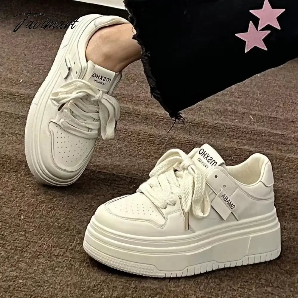 Platform White Sneakers Women Shoes Casual Flats Spring Summer Vintage Tennis Female Harajuku Vulcanize Korean Footwear