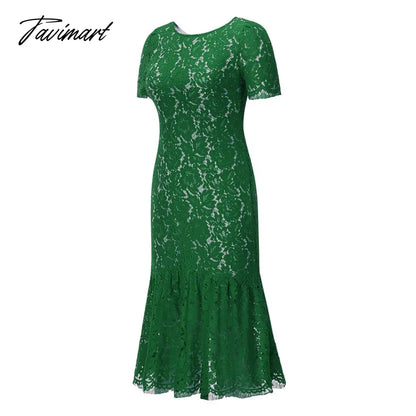 Plus Size Evening Dresses Mermaid O Neck Short Sleeve Lace Appliques Tulle Long Party Gown Robe Soiree Sexy Formal Dress