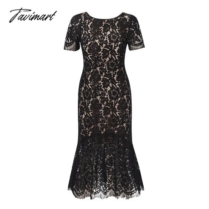Plus Size Evening Dresses Mermaid O Neck Short Sleeve Lace Appliques Tulle Long Party Gown Robe Soiree Sexy Formal Dress