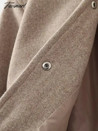 Pockets Cropped Jacket Woman Spring Streetwear Turn Down Collar Long Sleeve Khaki Short Coat Fashion New Chic Outerwear Tops