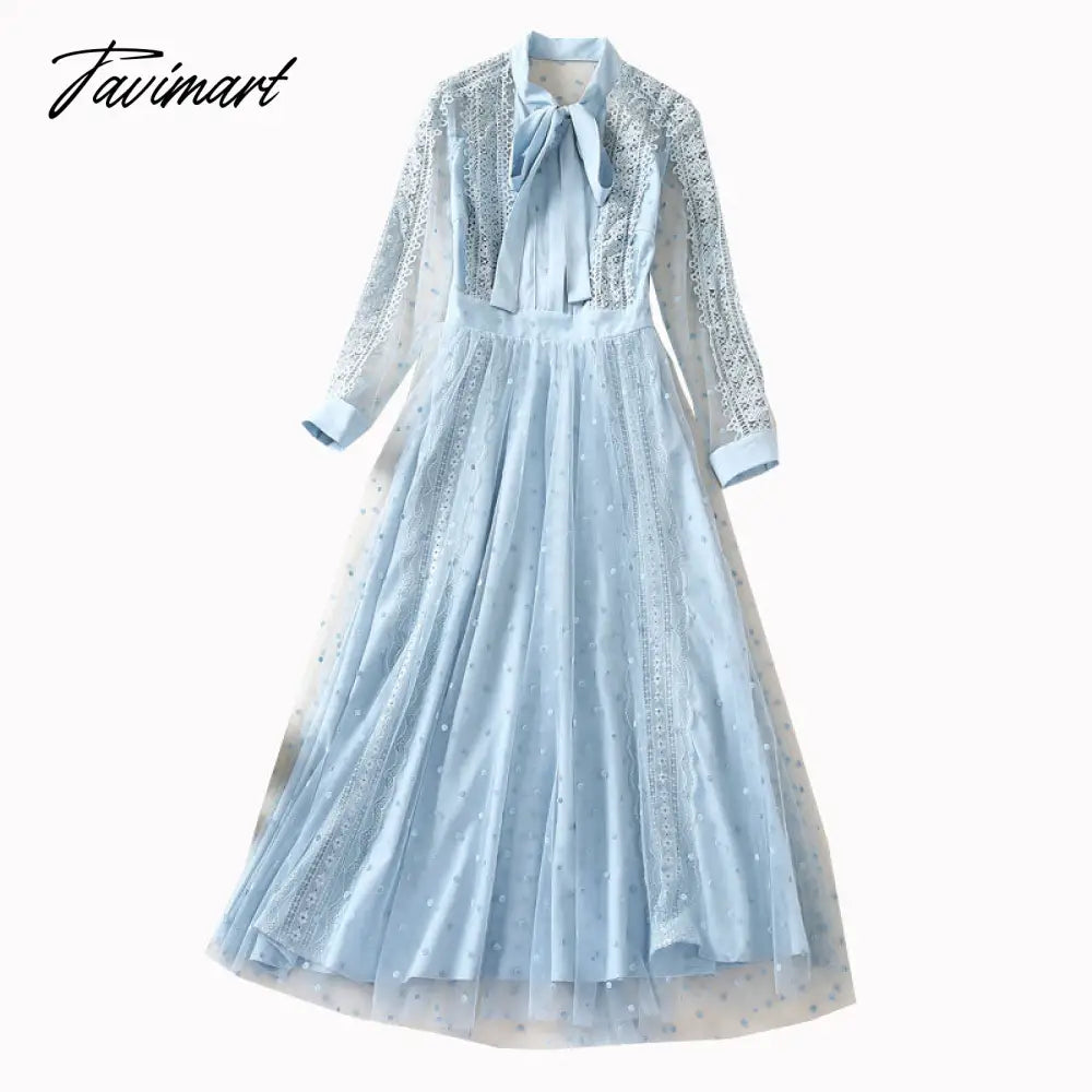 Princess High Quality New Women'S Party Sexy Casual Vacation Vintage Elegant Chic Embroidery Unique Celebrity Lace Midi Dress
