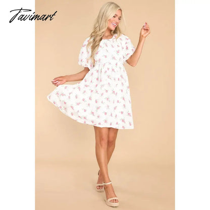 Printed Dress,Party Dresses Casual Dress Summer Women's Round Neck Printed Backless Lace Up Dress Suitable for Spring and Summer