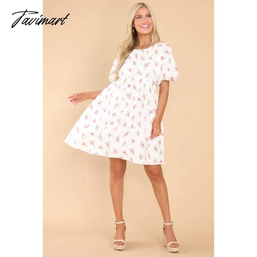 Printed Dress,Party Dresses Casual Dress Summer Women's Round Neck Printed Backless Lace Up Dress Suitable for Spring and Summer