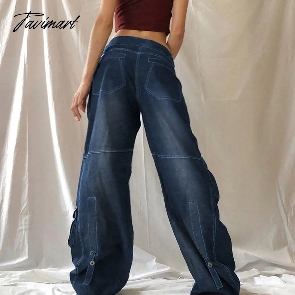 Retro Graphic Print Y2K Baggy Jeans Grunge High Waist Cargo Denim Trousers Streetwear Casual Sweatpants Pantalon Pour Femme