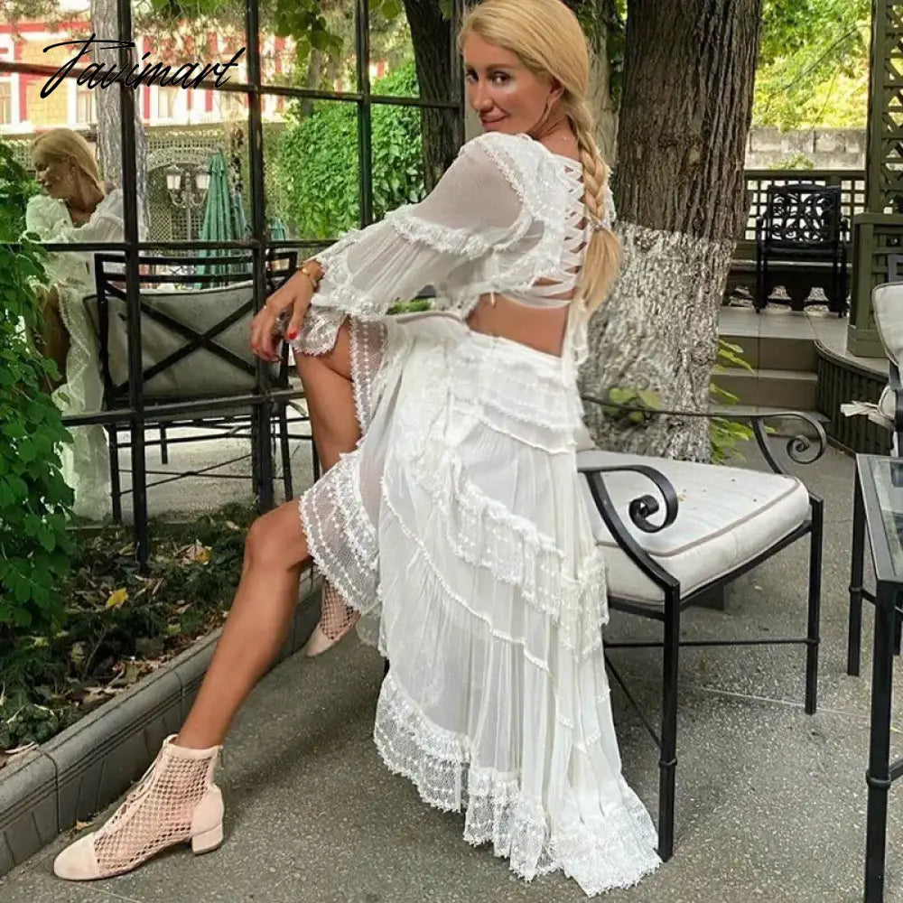 ruffled white long sleeve sexy women dress cut out waist tiered party dress elegant summer dress luxury brand dress