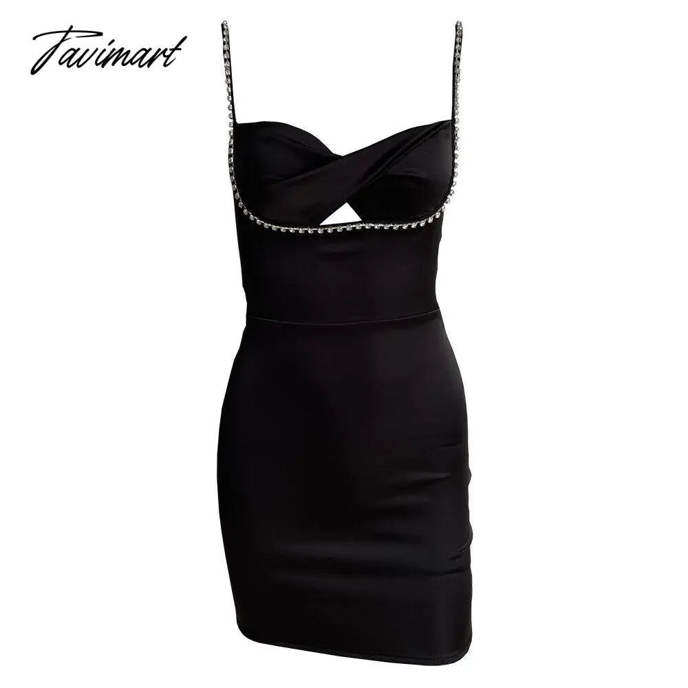 Satin Bodycon Dress Women Party Dress New Arrivals Spaghetti Strap Black Dress Sexy Prom Celebrity Club Night Dresses