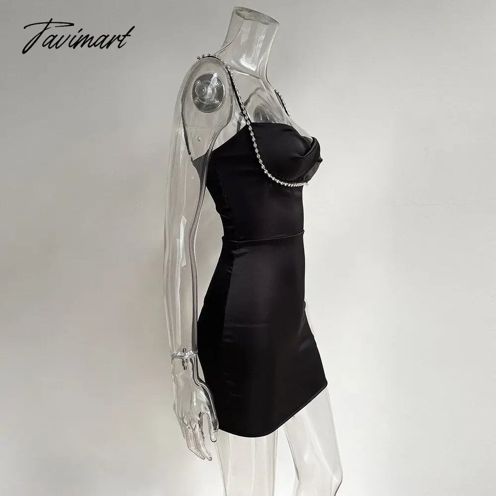 Satin Bodycon Dress Women Party Dress New Arrivals Spaghetti Strap Black Dress Sexy Prom Celebrity Club Night Dresses