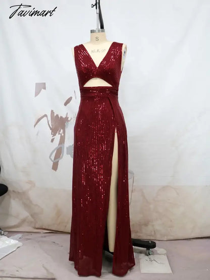 Sequin Evening Dress Suspenders Vestidos De Noche Classic Dresses V-Neck Chiffon Dress Sleeveless Fashion Evening Party Dress