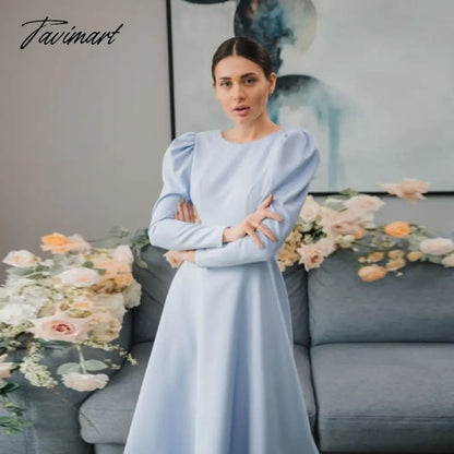Sexy Backless A-Line White Dress High Waist Long Sleeve O Neck Zipper Elegant Folds Puff Sleeve Long Party Dresses For Women