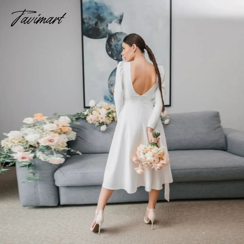 Sexy Backless A-Line White Dress High Waist Long Sleeve O Neck Zipper Elegant Folds Puff Sleeve Long Party Dresses For Women