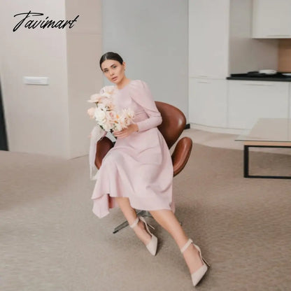 Sexy Backless A-Line White Dress High Waist Long Sleeve O Neck Zipper Elegant Folds Puff Sleeve Long Party Dresses For Women
