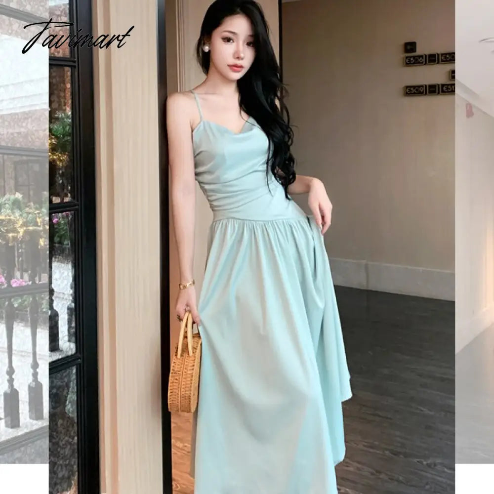 Sexy Backless Beach Dress for Women Summer Beach Holiday Satin Chic Design Spaghetti Strap Elegant Party Long Dresses