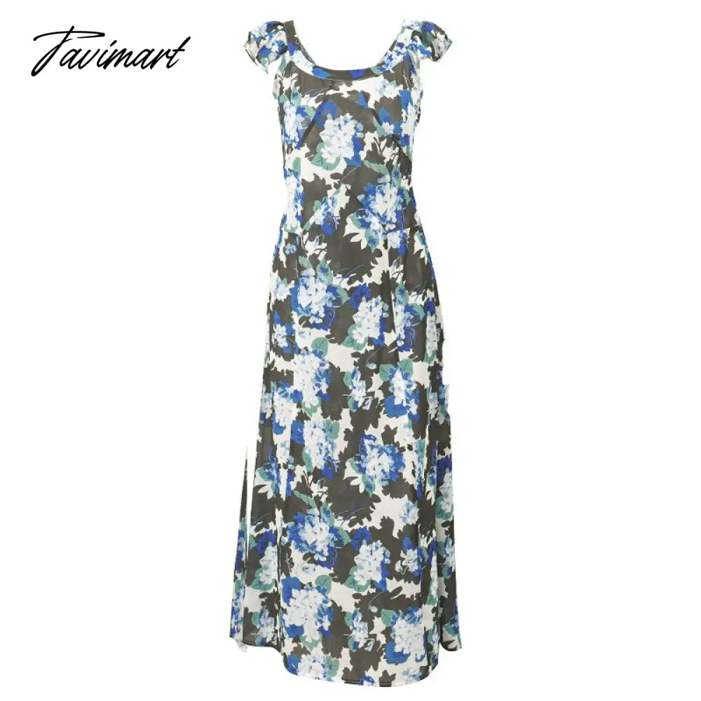 Sexy Dress for Women Backless Long Soft Dresses Sleeveless Prom Gown Vacation Fashion Skims Dress Floral Women's Summer Skirt