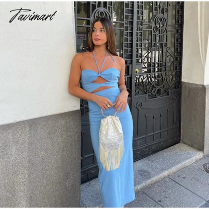 Sexy Hollow Out Solid Maxi Dress For Women Backless Sleeveless Split Bodycon Dress Summer Lady Elegant Club Party Dresses