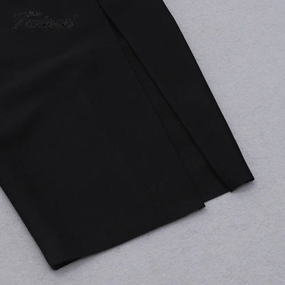 Sexy Lace Bandages Dress New Women Bodycon Patchwork Clothes Club Party Celebrity Elegant Dress