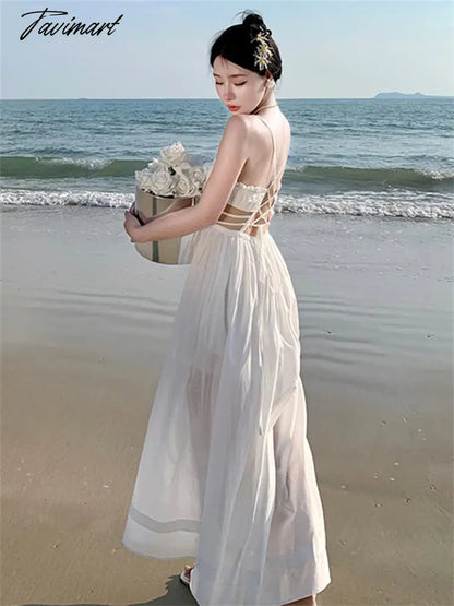 Sexy Midi Dress Woman Bandge Summer New Elegant Blackless Sundress Fashion Beach Slim Robe Vestidos Female Holiday Clothing