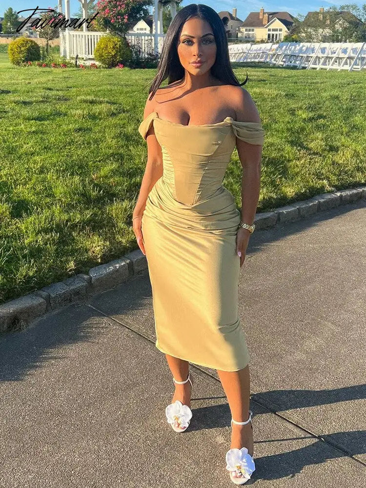 Sexy Off Shoulder Women Satin Maxi Dresses Summer Slash Neck Mesh Patchwork Ruched Bodycon Mermaid Club Party Long Dress Clothes