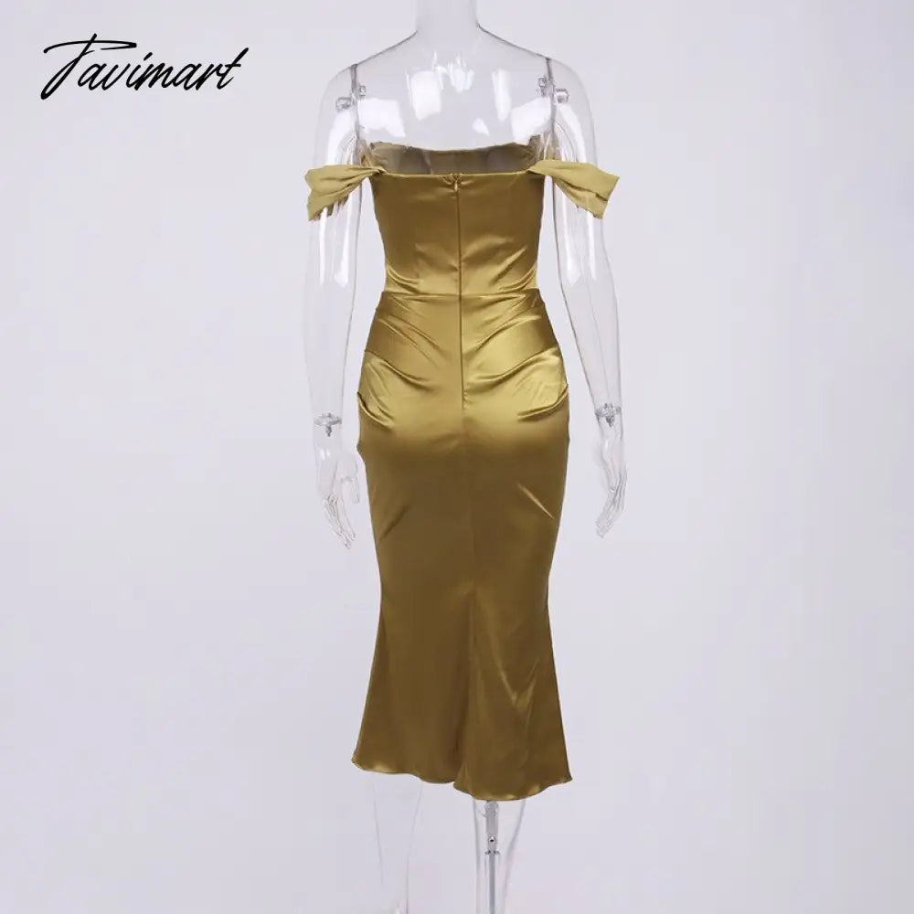Sexy Off Shoulder Women Satin Maxi Dresses Summer Slash Neck Mesh Patchwork Ruched Bodycon Mermaid Club Party Long Dress Clothes