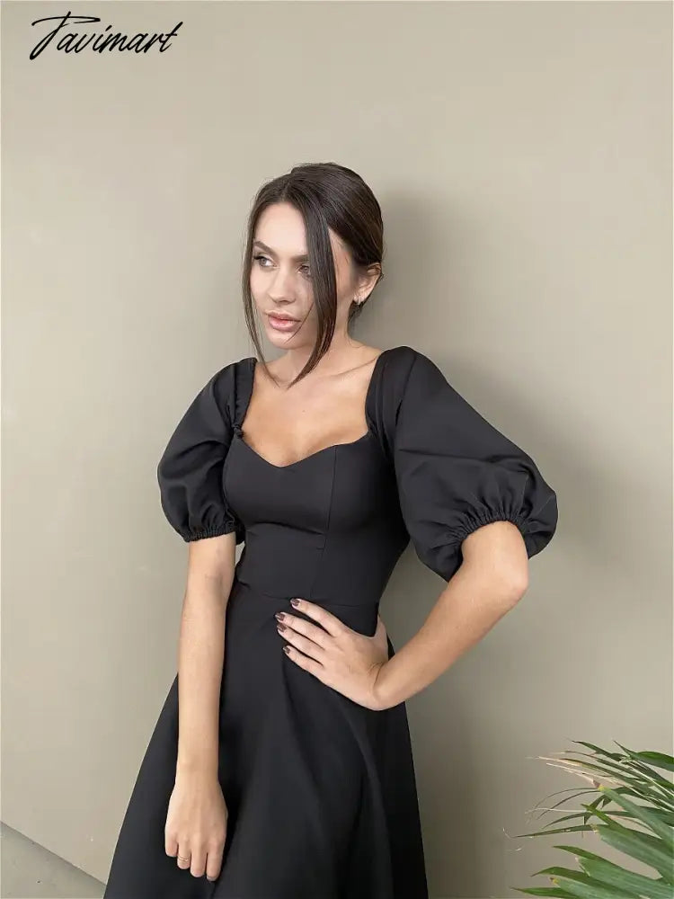 Sexy Slash Neck High Waist a Line Midi Dress Half Sleeve Elegant Party Evening Wear Spring Female Long Dress