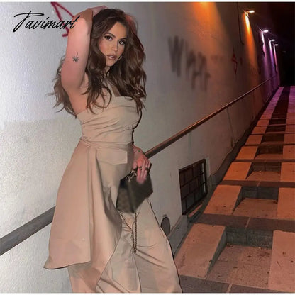 Sexy Solid Irregular Halter Tops Women Elegant Slim Pocket Strapless T-shirt Ladies Summer Fashion Chic Female Streetwear