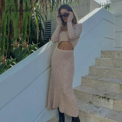 Sexy Square Collar High Waist Hollow Out Green Maxi Dress Long Sleeve Slim Knitted Autumn Winter платье женское