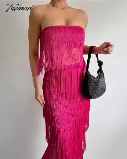 Sexy Tassel Prom Dress for Women, Off Shoulder, Bodycon, Long, Elegant, White, Wedding, Evening Party, Club, Bandage