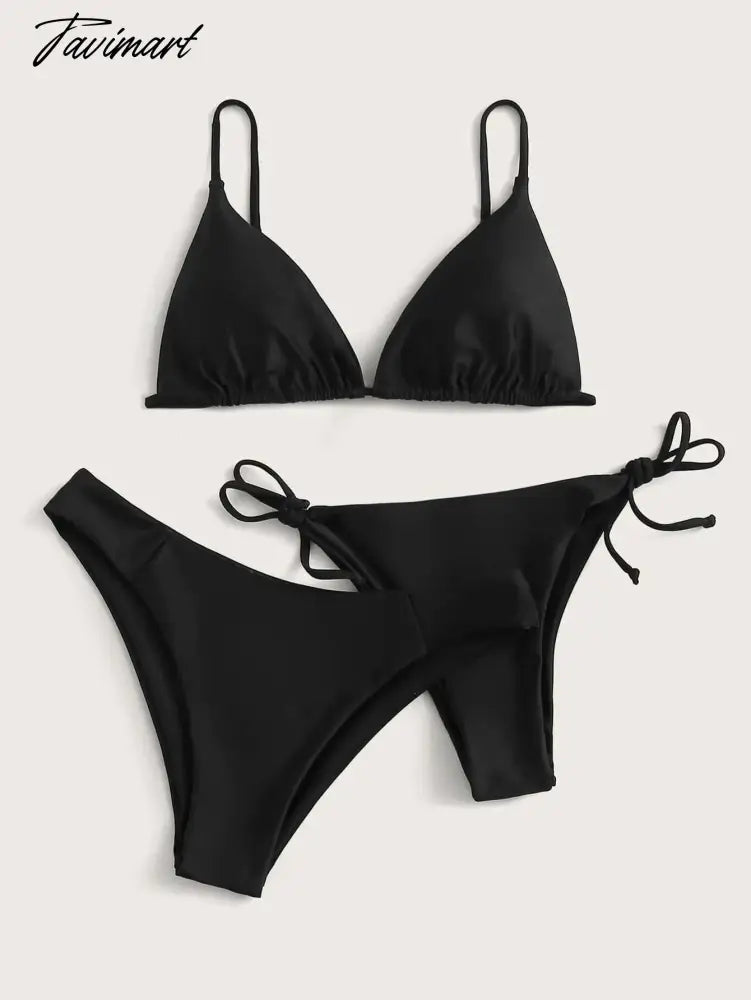 Sexy Three Pieces Bikini Set Women Triangle Tie Side Swimwear Female Solid High Waist Swimsuit New Beach Bathing Biquini