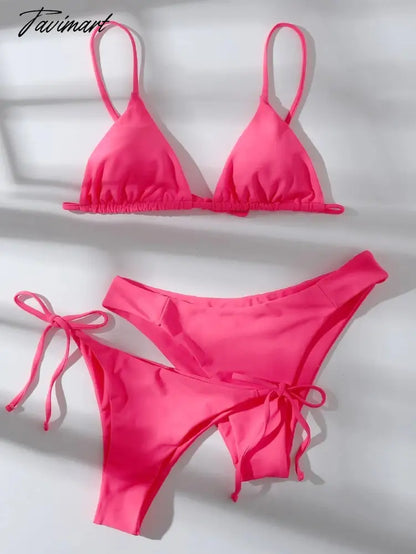Sexy Three Pieces Bikini Set Women Triangle Tie Side Swimwear Female Solid High Waist Swimsuit New Beach Bathing Biquini
