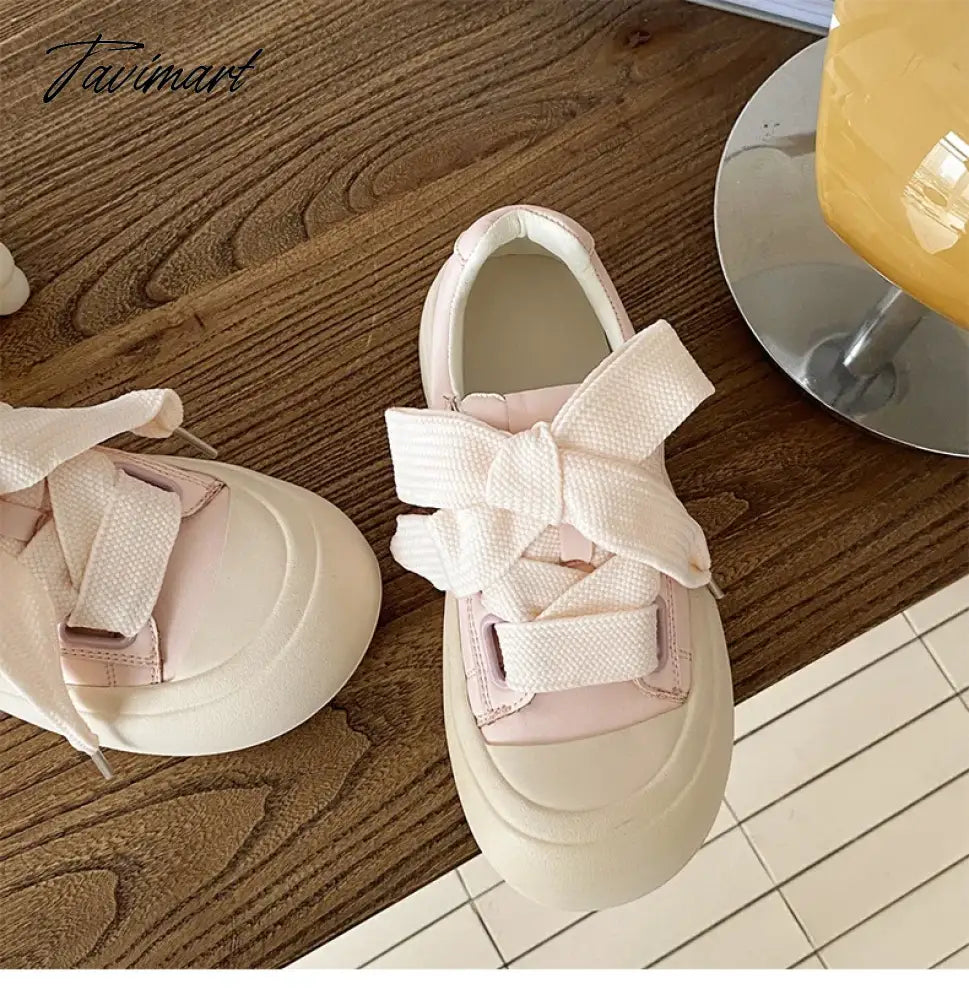 Shoes Spring and Autumn New Versatile Lightweight White Shoes Hong Kong Style Student Elevated Thick Sole Shoes