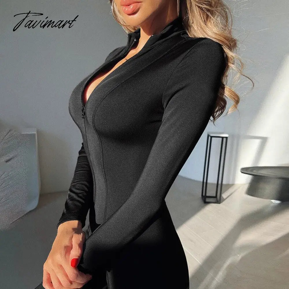 Skinny Sport Jumpsuit Women Casual White Long Sleeve Bodycon One Pieces Sexy Club Outfits Body Tops Autumn Overalls